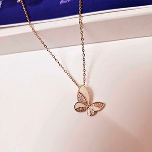 Butterfly Rose gold Pendant Necklace