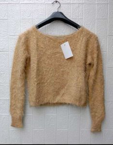Crop Top Fuzzy Sweater