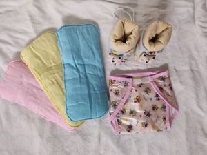 waterproof diaper with 3 cotton pads
