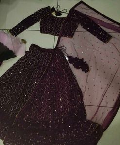 Wine Lehanga Wedding Set 🪞