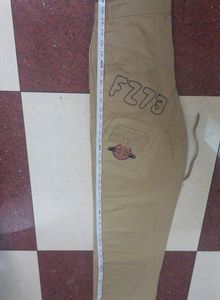 BEIGE WIDE LEG CARGO JEANS(HIGH-WAIST)