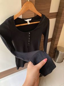 H&amp;M Ribbed Henley Top