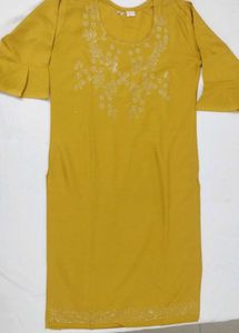 New Mustard Embellished Kurti (Unused)