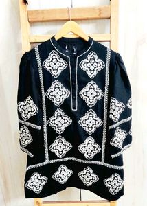 Embroidered Black LongTop Size-38-40