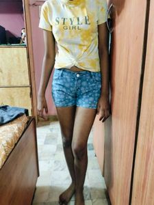 Yellow Mustard T Shirt And Shorts Pant