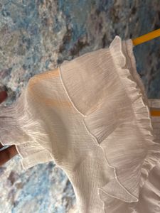 Ruffle Trim Crop Top