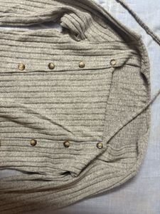 Ribbed Button-Up Cardigan