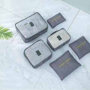 6 Pcs Nylon Travel Laundry Cosmetics Makeup Bag