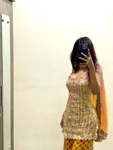 Elegant Yellow Embroidered Kurta Set