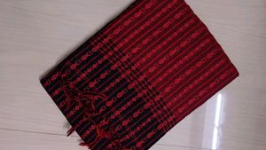 Begumpuri Khadi Saree (Red ♥️ Black 🖤)