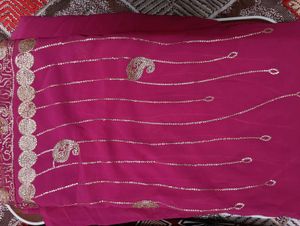 Pink Embroidered Saree