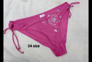Pink Floral Bikini Bottoms - Size 34
