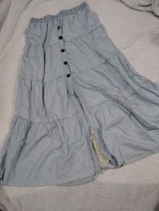 Tiered Denim Skirt