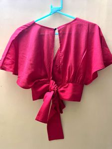 Red Wrap Crop Top