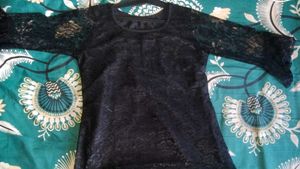 Fabric Net Black Colour Top