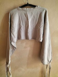 Beige Crop Sweatshirt