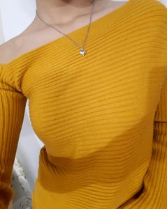 Fashionable Korean  Asymmetrical Off Shoulder