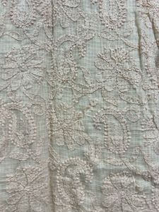 Peach Kota Checks Chikankari Embroidered Kurta