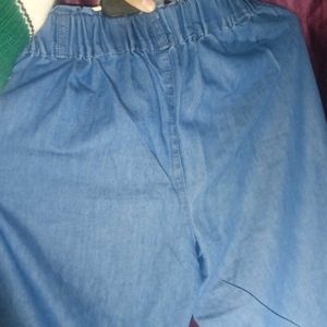 Blue flared denim pants