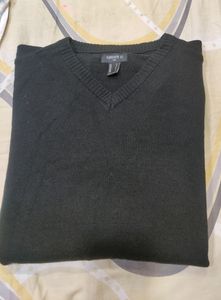 Forever21 Men Solid Vneck Black Sweater