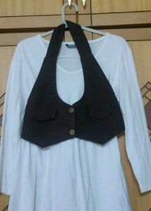 Brown Halter Top Vest