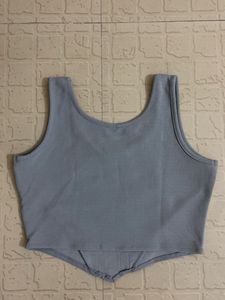 silver crop corset Tank Top