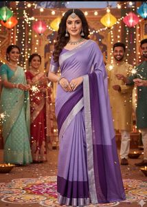 Elegant Lavender & Purple Saree
