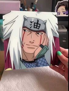 Naruto and Jiraiya Glass Painting