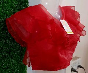 Red Ruffle Top
