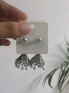 Teal Jhumka Earrings