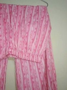 Pink Embellished Palazzo Pants