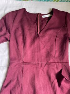 Burgundy Ruffle Dress