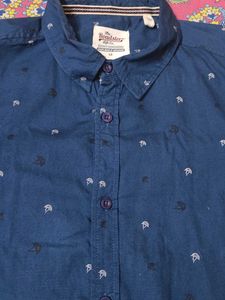 Blue Patterned Long Sleeve Shirt