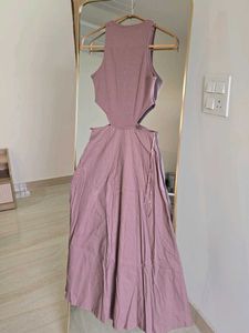 ZARA Mauve Cut Out Midi Dress