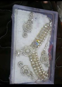 Necklace Set And Pink Lehenga Combo Pack