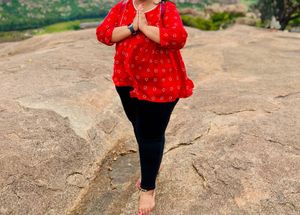Red Printed Top