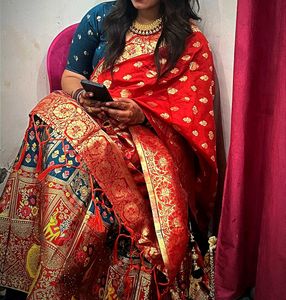 Red &amp; Gold Rajasthani Lehenga