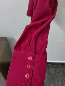 Burgundy Long Sleeve Crop Top