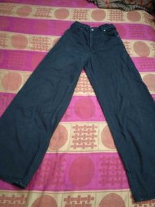 H&m Black Wide Leg Charcoal Jeans