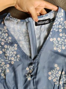 **Price Drop**Light Navy Blue Fit and Flare Dress