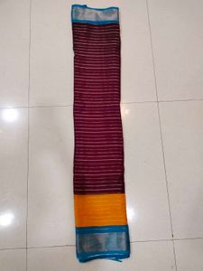 Striped Color Block Saree