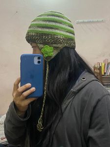 Crochet Striped Beanie Hat