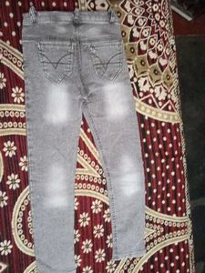 Boys Grey Graphic Jeans