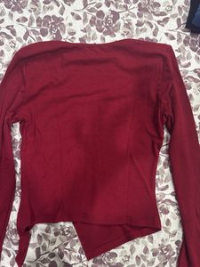 Burgundy Long Sleeve Top