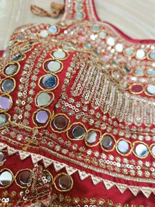 Red Mirror Work Blouse