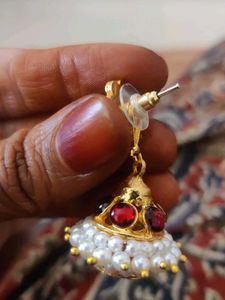 South Indian Kemp Jhumka With Stud - Big