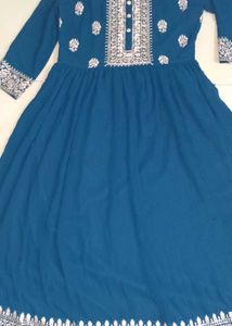 Elegant Navy Blue Embroidered Dress