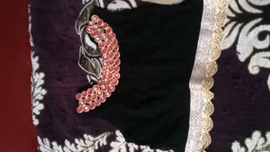 Black Colour Mirror Work Blouse