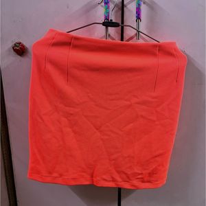 H&amp;M Neon Pink/ Orange Bodycon Skirt