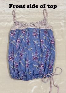 Floral Camisole with Lace Neckline